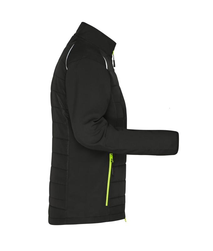 Dames Ladies' Hybrid Jacket GRS Zwart/neon-geel 10438