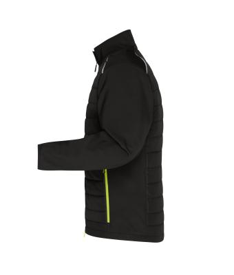 Heren Men's Hybrid Jacket   GRS Zwart/neon-geel 10440