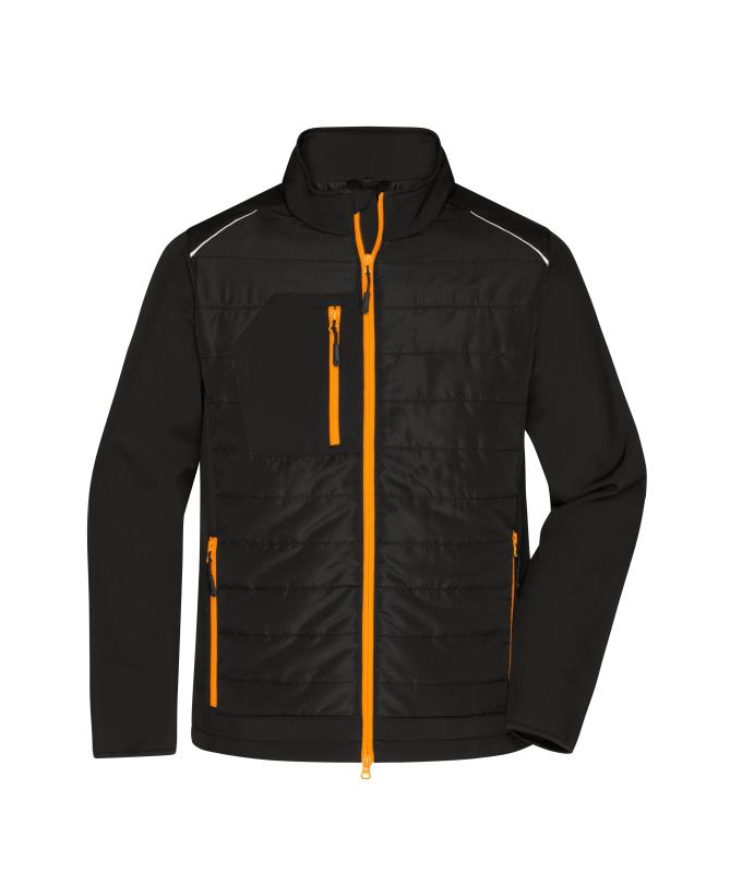 Heren Men's Hybrid Jacket GRS Zwart/neon-oranje 10440