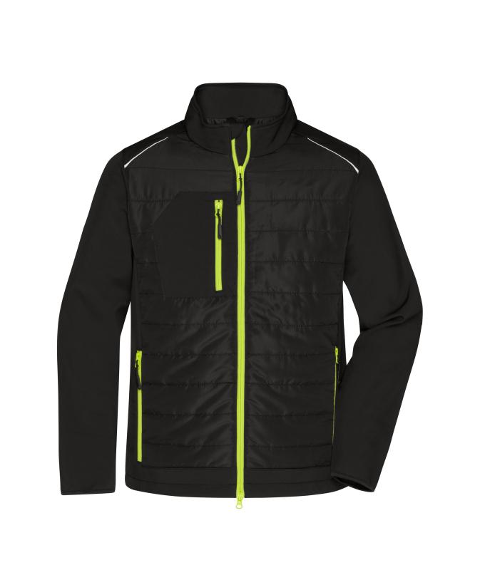 Heren Men's Hybrid Jacket GRS Zwart/neon-geel 10440