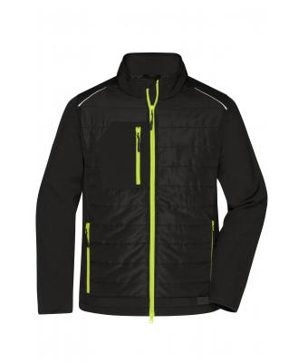 Herren Men's Hybrid Jacket Black/neon-yellow 10440