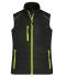 Dames Ladies' Hybrid Vest   GRS Zwart/neon-geel 10441