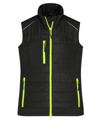 Dames Ladies' Hybrid Vest   GRS Zwart/neon-geel 10441