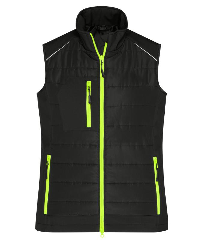 Ladies Ladies' Hybrid Vest GRS Black/neon-yellow 10441