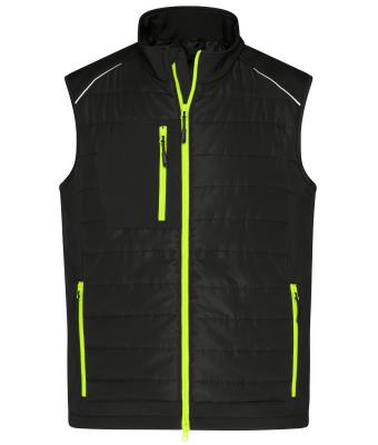 Heren Men's Hybrid Vest   GRS Zwart/neon-geel 10442