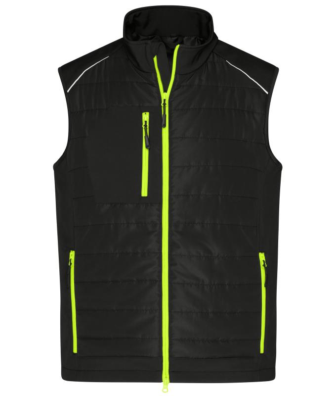 Heren Men's Hybrid Vest GRS Zwart/neon-geel 10442