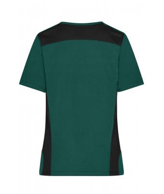 Dames Ladies' Workwear T-Shirt - STRONG - Donkergroen/zwart 10439
