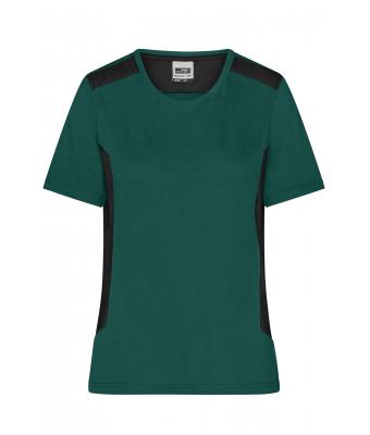 Dames Ladies' Workwear T-Shirt - STRONG - Donkergroen/zwart 10439