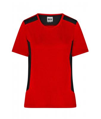 Dames Ladies' Workwear T-Shirt - STRONG - Rood/zwart 10439