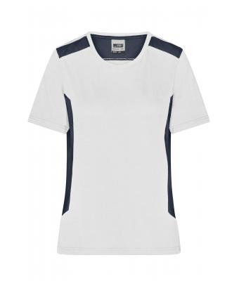 Femme T-shirt de travail pour femme - STRONG - Blanc/carbone 10439