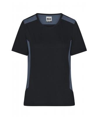 Femme T-shirt de travail pour femme - STRONG - Noir/carbone 10439