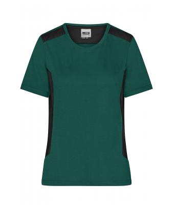 Femme T-shirt de travail pour femme - STRONG - Vert-foncé/noir 10439