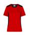 Femme T-shirt de travail pour femme - STRONG - Rouge/noir 10439