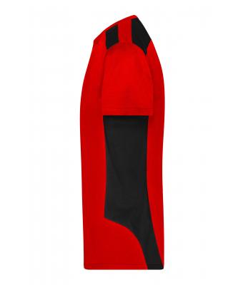 Homme T-shirt de travail pour homme - STRONG -   OCS Blended & RCS Rouge/noir 10443