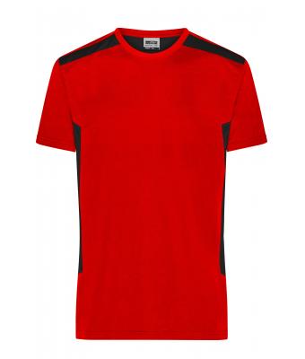Homme T-shirt de travail pour homme - STRONG - Rouge/noir 10443