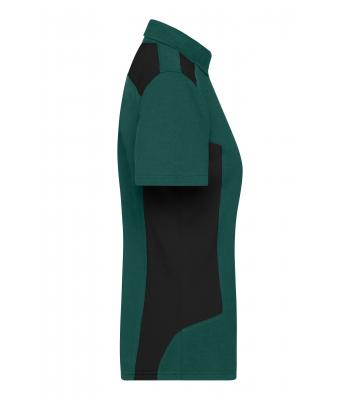 Dames Ladies' Workwear Polo - STRONG - Donkergroen/zwart 10444