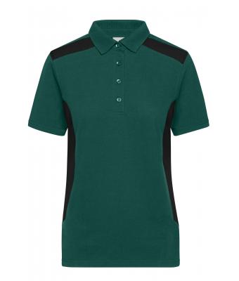 Dames Ladies' Workwear Polo - STRONG - Donkergroen/zwart 10444