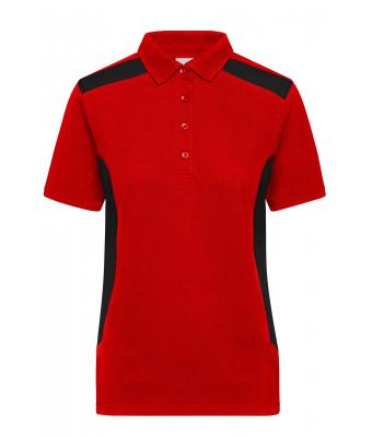 Dames Ladies' Workwear Polo - STRONG - Rood/zwart 10444