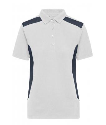 Femme Polo de travail femme - STRONG - Blanc/carbone 10444