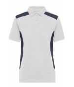 Femme Polo de travail femme - STRONG - Blanc/carbone 10444