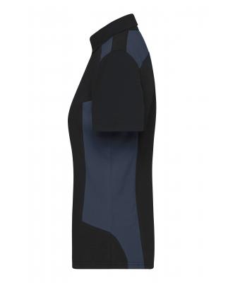 Femme Polo de travail femme - STRONG - Noir/carbone 10444