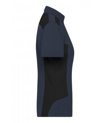 Femme Polo de travail femme - STRONG - Carbone/noir 10444