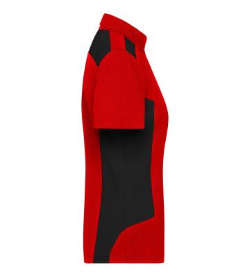 Femme Polo de travail femme - STRONG - Rouge/noir 10444