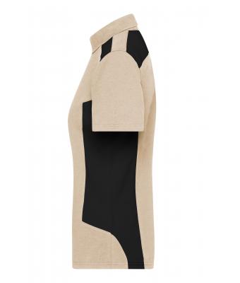 Femme Polo de travail femme - STRONG - Pierre/noir 10444