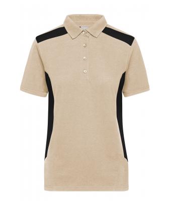 Femme Polo de travail femme - STRONG - Pierre/noir 10444