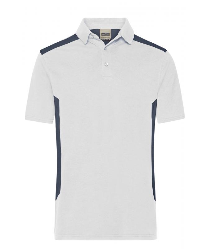 Homme Polo de travail homme - STRONG - OCS Blended & RCS Blanc/carbone 10446