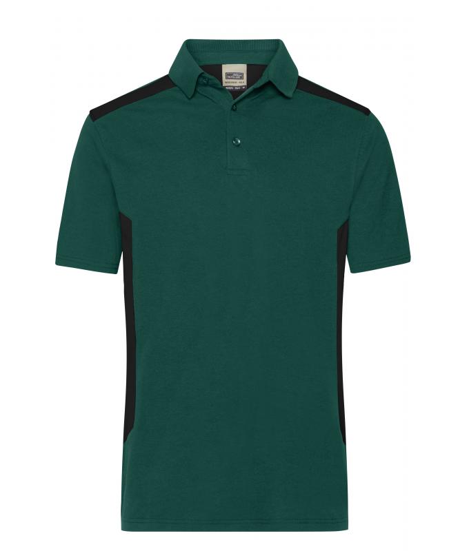 Homme Polo de travail homme - STRONG - OCS Blended & RCS Vert-foncé/noir 10446