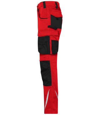 Unisexe Pantalons de travail slim line - STRONG -   GRS Rouge/noir 10430