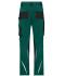 Unisexe Pantalons de travail slim line - STRONG - Vert-foncé/noir 10430