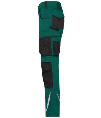 Unisex Workwear Pants Slim Line  - STRONG -   GRS Dark-green/black 10430