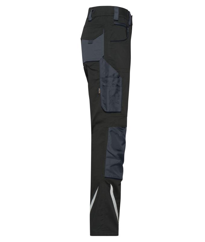 Unisex Workwear Pants Slim Line - STRONG - GRS & OCS Blended Zwart/carbon 10430