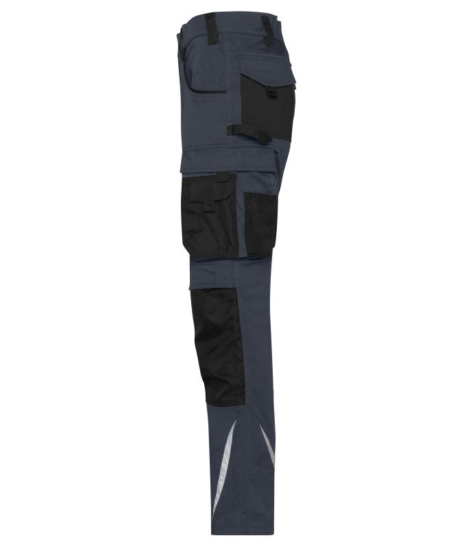 Unisex Workwear Pants Slim Line - STRONG - GRS & OCS Blended Carbon/zwart 10430