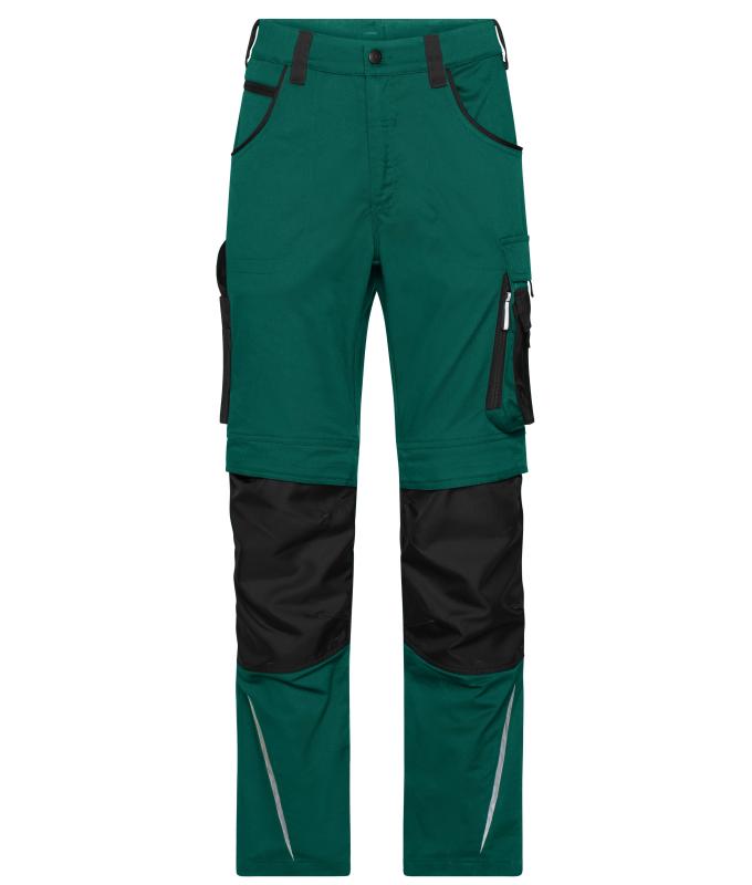 Unisex Workwear Pants Slim Line - STRONG - GRS & OCS Blended Donkergroen/zwart 10430