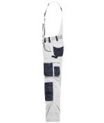 Unisexe Pantalon de travail avec bavette - STRONG - GRS & OCS Blended Blanc/carbone 10437