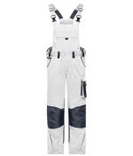 Unisexe Pantalon de travail avec bavette - STRONG - GRS & OCS Blended Blanc/carbone 10437