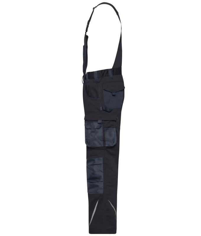 Unisexe Pantalon de travail avec bavette - STRONG - GRS & OCS Blended Noir/carbone 10437