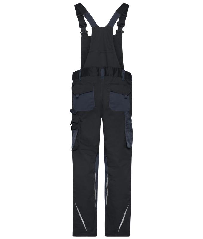 Unisexe Pantalon de travail avec bavette - STRONG - GRS & OCS Blended Noir/carbone 10437