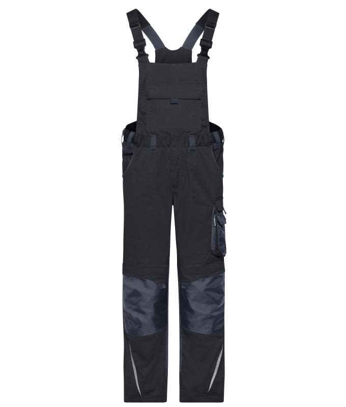 Unisexe Pantalon de travail avec bavette - STRONG - GRS & OCS Blended Noir/carbone 10437
