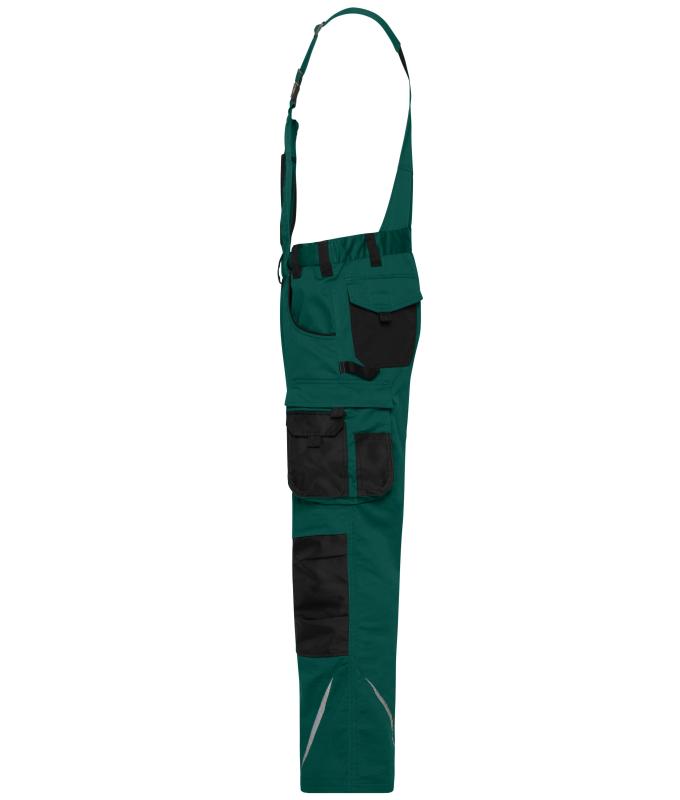 Unisexe Pantalon de travail avec bavette - STRONG - GRS & OCS Blended Vert-foncé/noir 10437
