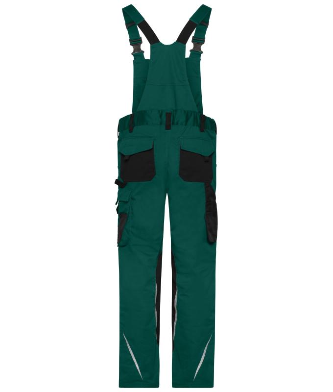 Unisexe Pantalon de travail avec bavette - STRONG - GRS & OCS Blended Vert-foncé/noir 10437