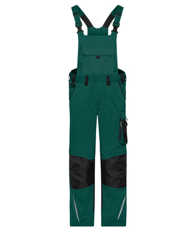 Unisexe Pantalon de travail avec bavette - STRONG - GRS & OCS Blended Vert-foncé/noir 10437