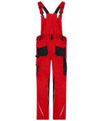Unisexe Pantalon de travail avec bavette - STRONG - GRS & OCS Blended Rouge/noir 10437