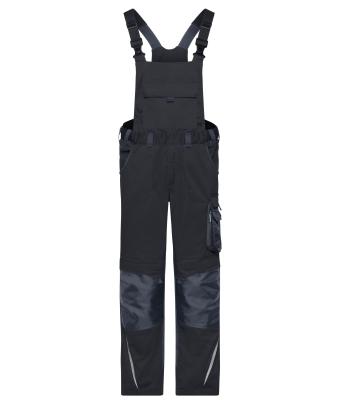 Unisex Workwear Pants with Bib - STRONG -   GRS Zwart/carbon 10437