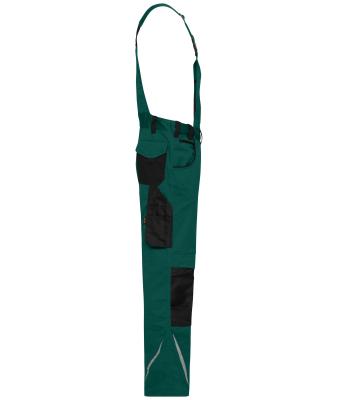 Unisex Workwear Pants with Bib - STRONG -   GRS Donkergroen/zwart 10437
