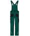 Unisex Workwear Pants with Bib - STRONG -   GRS Donkergroen/zwart 10437