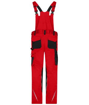 Unisex Workwear Pants with Bib - STRONG -  GRS & OCS Blended Red/black 10437